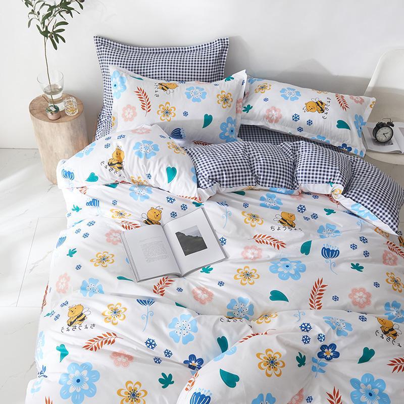 Set lenjerie de pat dublu, bumbac satinat, 4 piese, Casa de Vis, A50-506