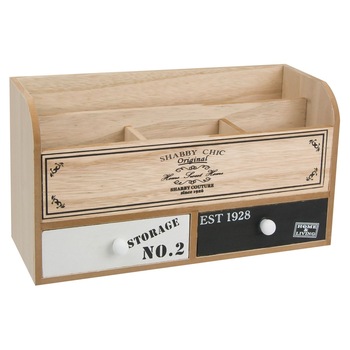 Cutie de lemn cu 2 sertare, Cali, si 3 locuri de depozitare, 29 x 12 cm Cutie de lemn cu 2 sertare, Cali, si 3 locuri de depozitare, 29 x 12 cm