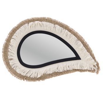 Oglinda forma picatura cu franjuri textil 60Χ2Χ40 cm Oglinda forma picatura cu franjuri textil 60Χ2Χ40 cm