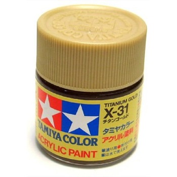 Vopsea acrilica pentru modelism Tamiya 81531 X-31 Titanium Gold (gloss) 10ml TAM X311 Vopsea acrilica pentru modelism Tamiya 81531 X-31 Titanium Gold (gloss) 10ml TAM X311