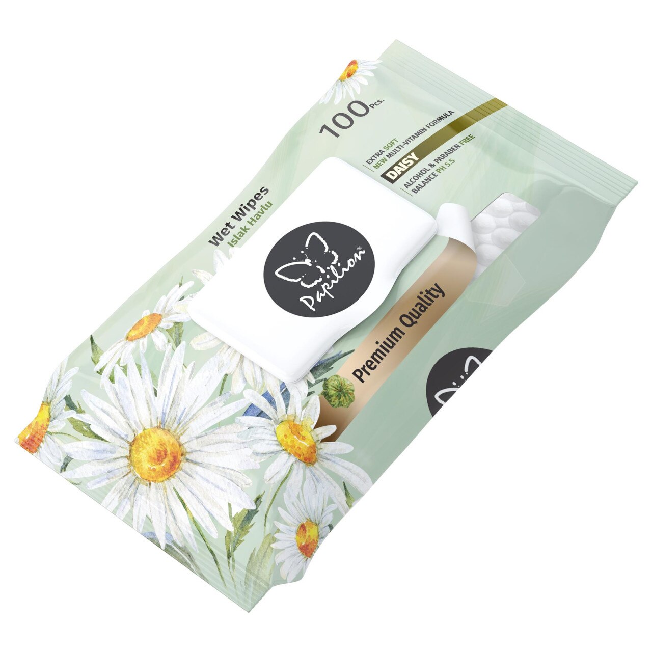 Servetele umede bebelusi, Papilion Daisy cu capac, 100 buc
