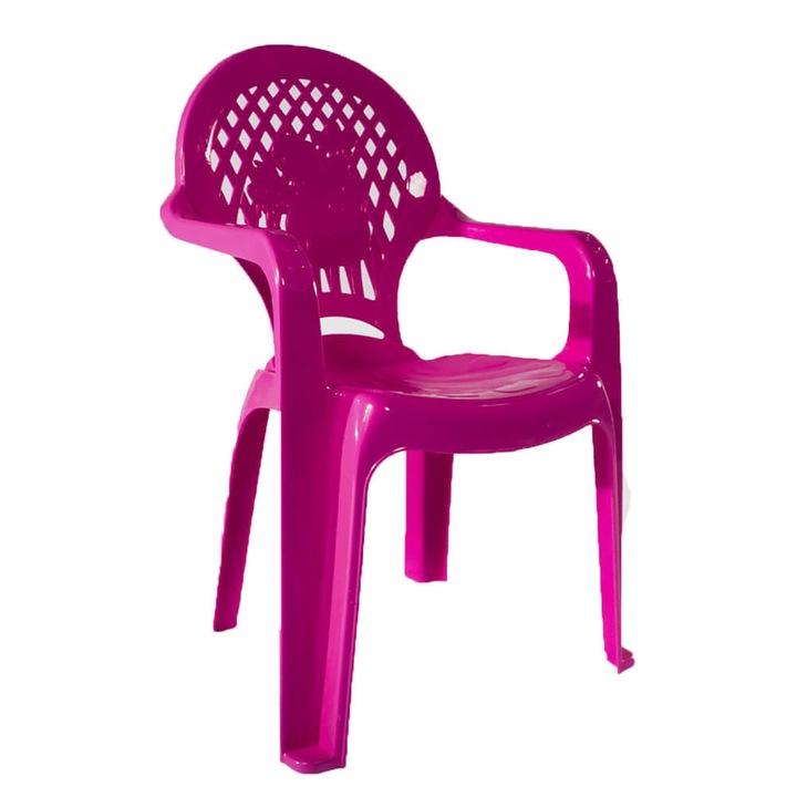 Scaun Mic Sterk pentru Copii, 28x36x56 cm, Plastic, Roz, Model Hipopotam