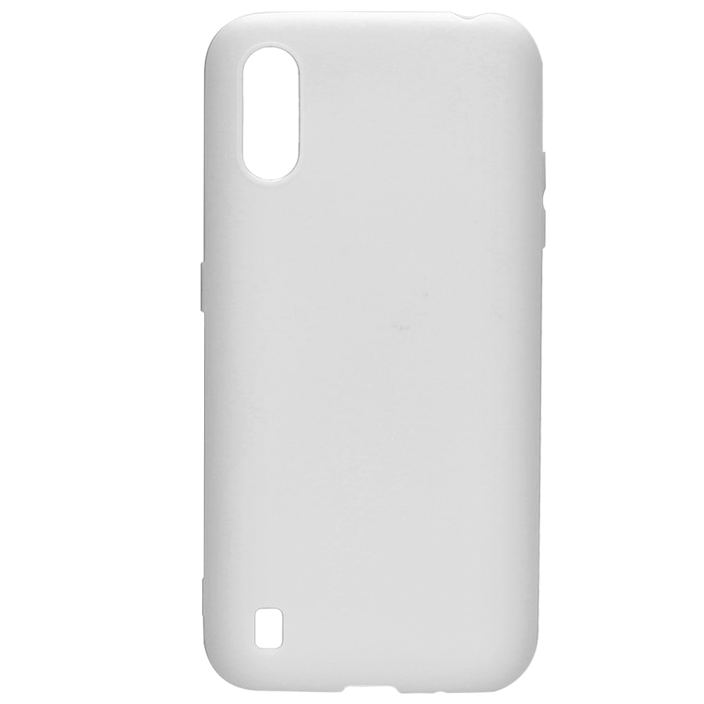 Husa Lemontti Silicon Silky Semitransparent pentru Samsung Galaxy A01, Alb