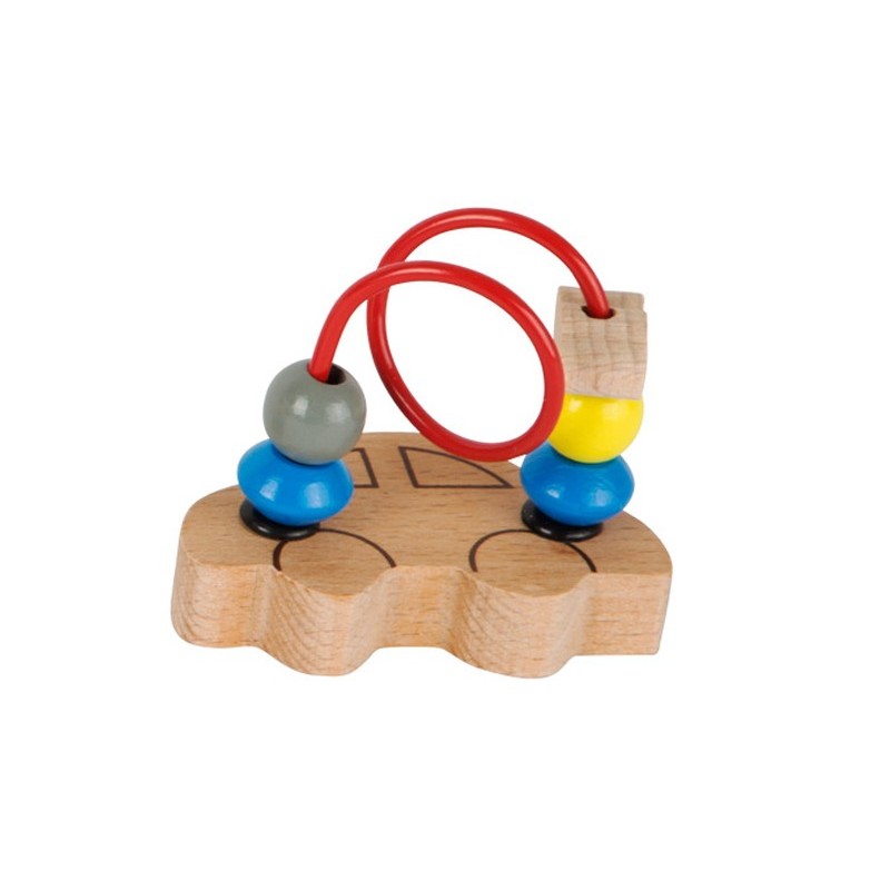 Circuit cu bile din lemn Masinuta, Small Foot, lemn, 1 an+