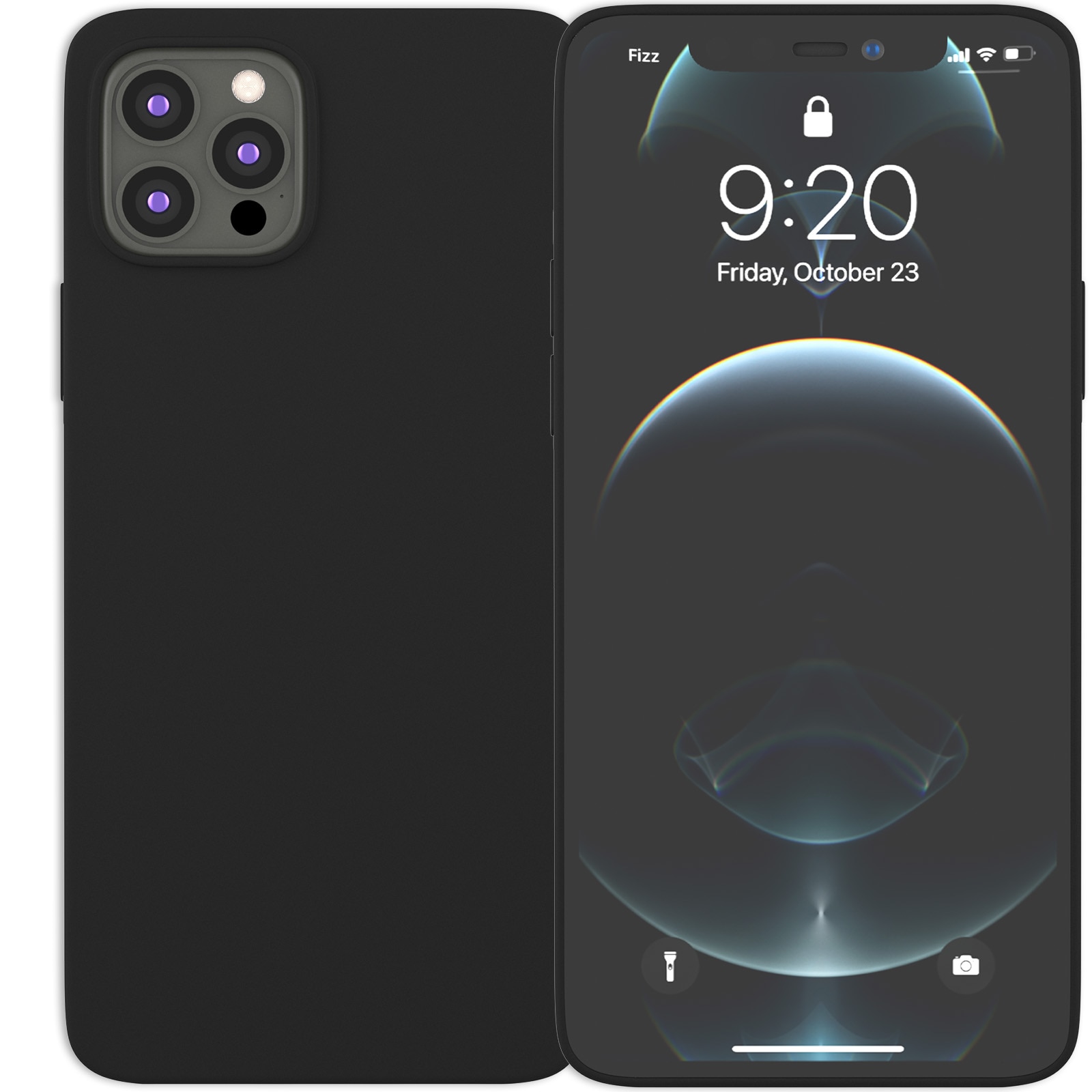 Husa pentru iPhone 12 si iPhone 12 Pro Ambilife de silicon ranforsat Just Black, Neagra