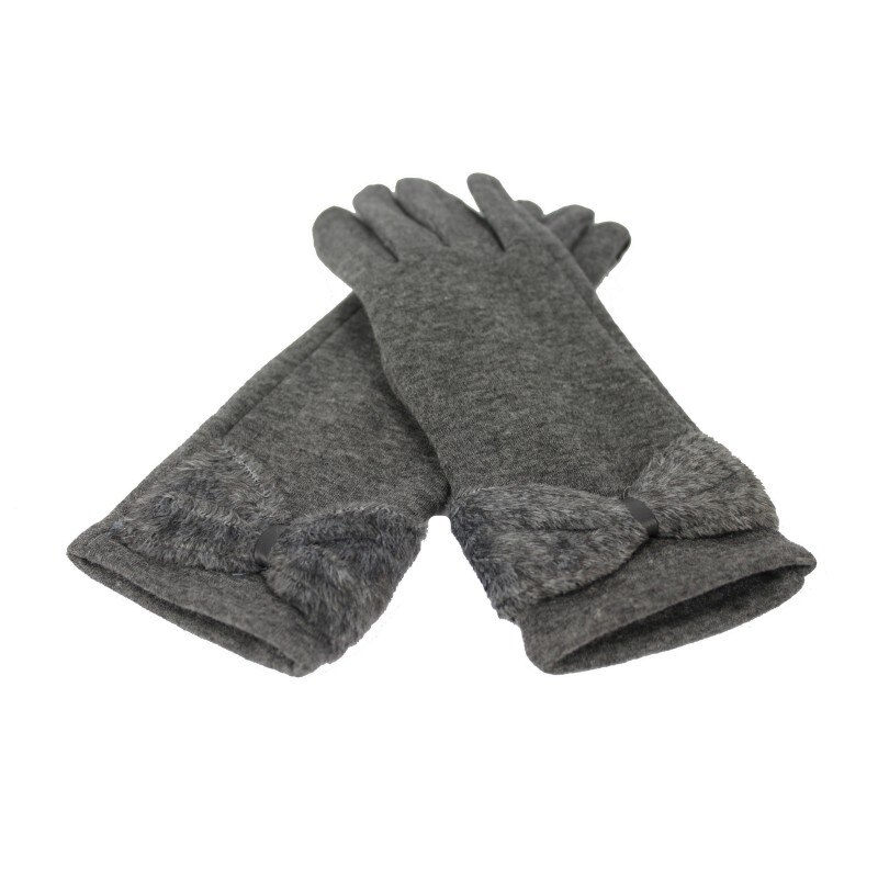 Manusi dama textile cu blanita, Hassion, MDM1 Gri