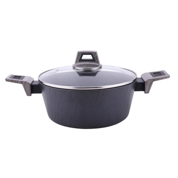 Oala Aluminiu cu capac Amercook Rock Stone, Inductie, 3.1 l Oala Aluminiu cu capac Amercook Rock Stone, Inductie, 3.1 l