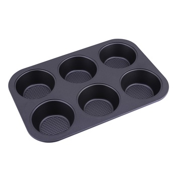 Tava pentru briose/prajituri, Amercook, 6 forme, 31.8 x 21.6 cm, otel Tava pentru briose/prajituri, Amercook, 6 forme, 31.8 x 21.6 cm, otel