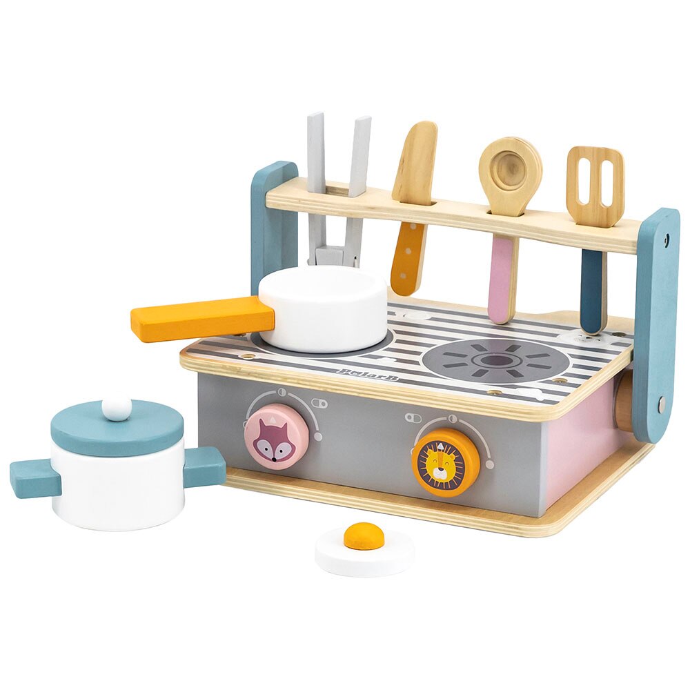 Gratar barbeque si aragaz pentru gatit din lemn, Viga, multicolor, varsta 2 ani+