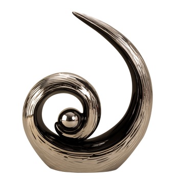 Decoratiune in forma de spirala, moderna cu bila, Neagra, 28x22 cm Decoratiune in forma de spirala, moderna cu bila, Neagra, 28x22 cm