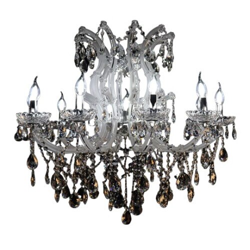 Lustra, Oliver, din metal si sticla, 80x80 cm, crom si alb