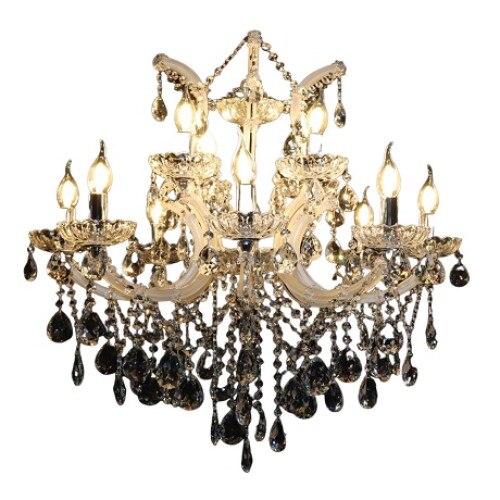 Lustra, Oliver, din metal si sticla, 65x75 cm, crom si alb