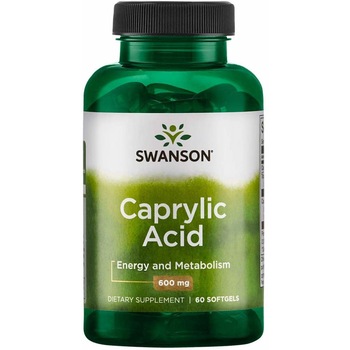 Supliment alimentar Swanson Acid caprilic 600mg, 60 Capsule Supliment alimentar Swanson Acid caprilic 600mg, 60 Capsule