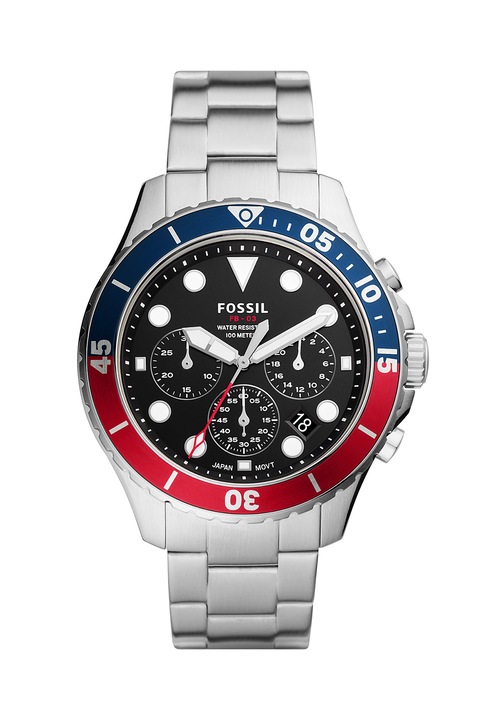 Fossil, Chrono karóra fémszíjjal, Ezüstszín