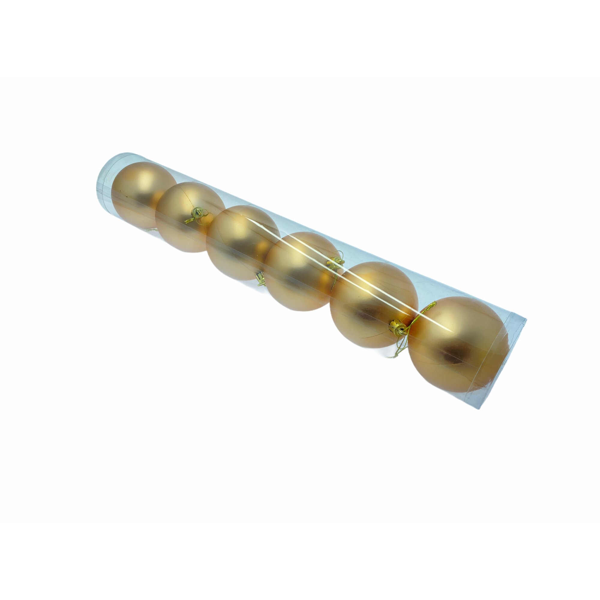 Set 6 globuri brad, Craciun, Atelier, Auriu, 8cm