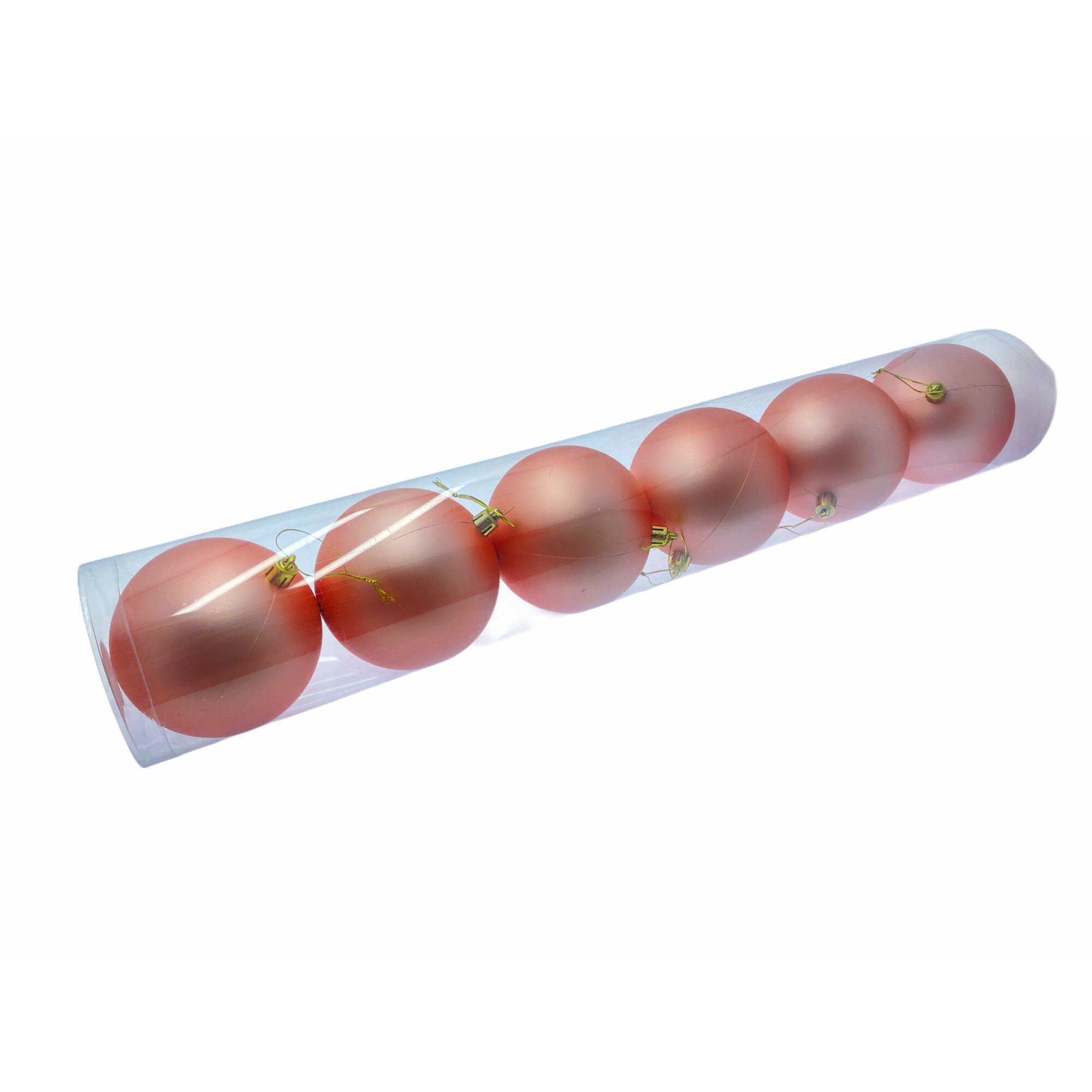 Set 6 globuri brad, Craciun, Atelier, Roze, 10cm