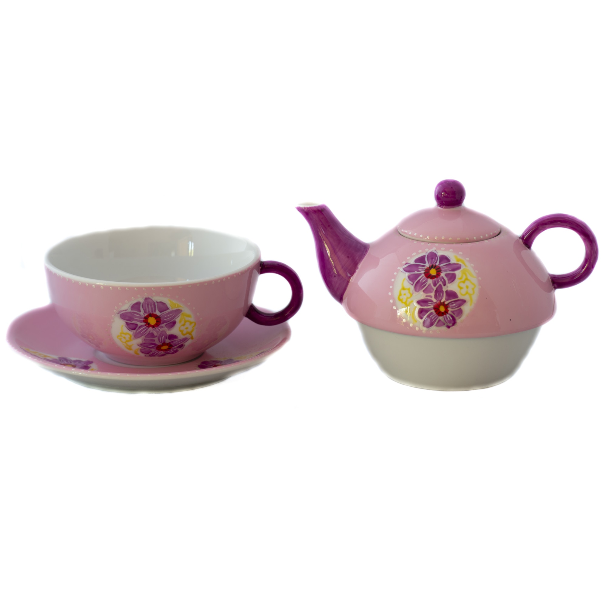 Set ceai Fleur, trei piese, Ceainic 0,4l, cana 0,2l