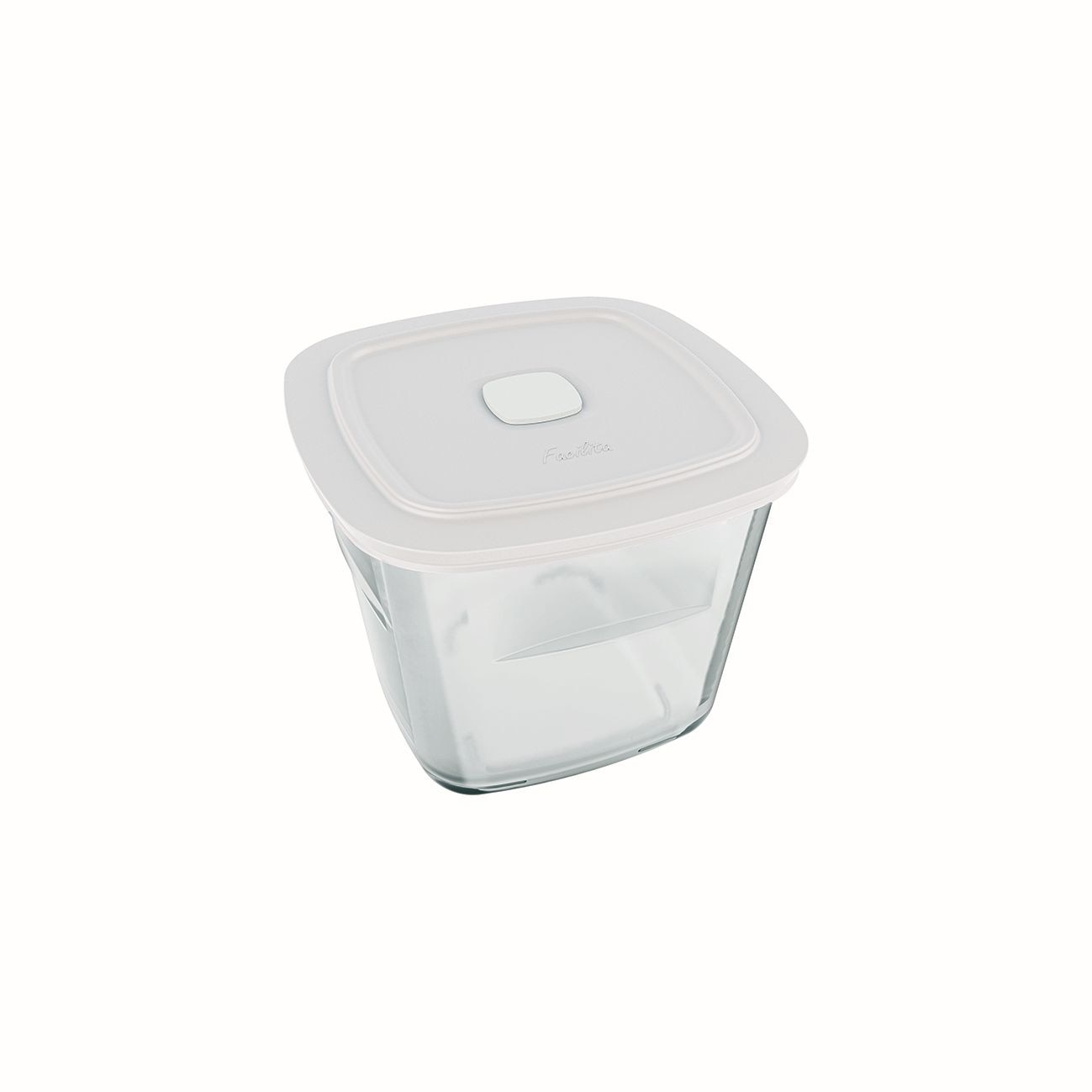 Cutie alimente cu capac ermetic, inalta, patrata, 1 litru, alba