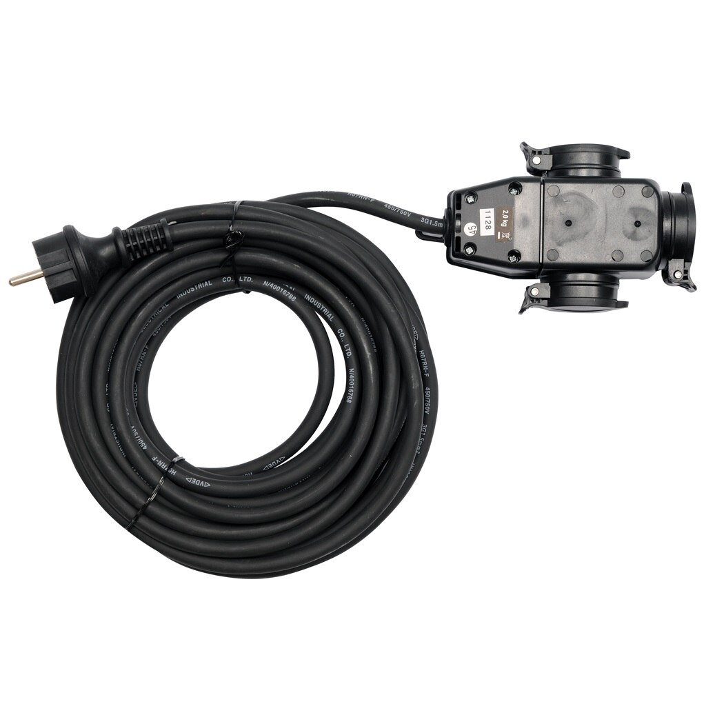 Cablu prelungitor 20m, splitter, negru, Yato YT-81162