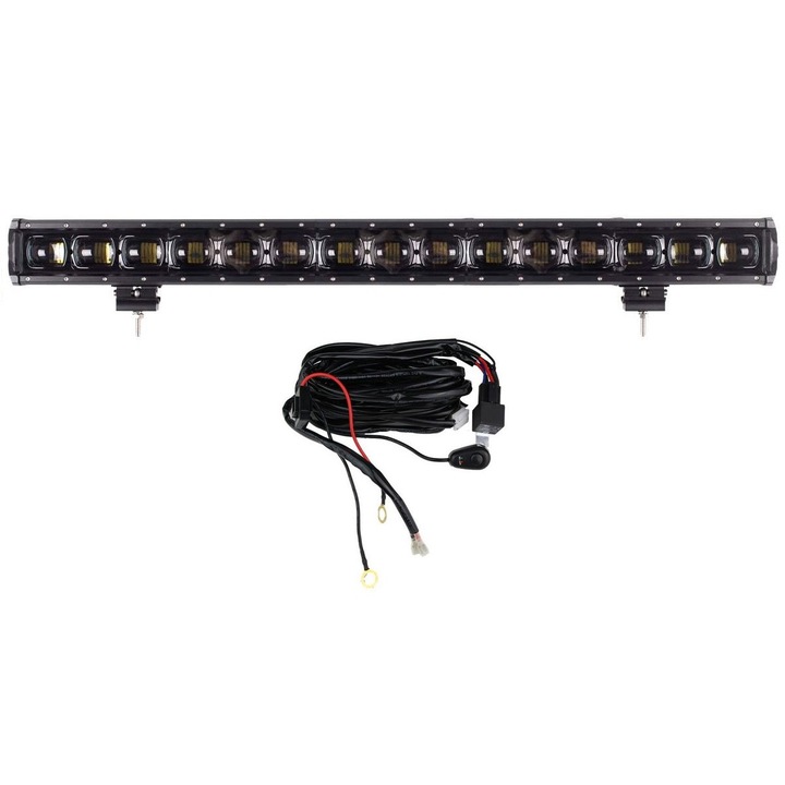 LED Bar 150W 6D 12V-24V, 16200 Lumeni, 34"/86.5 cm + cablaj alimentare cu releu, siguranta si buton on/off