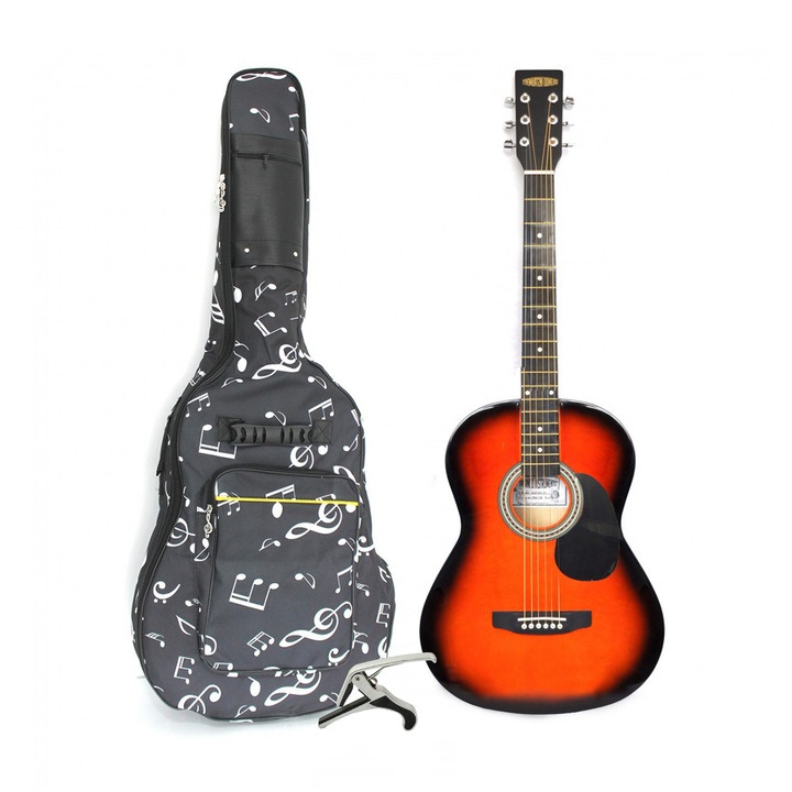 Set chitara acustica Orlando 4/4 cu husa si capodastru
