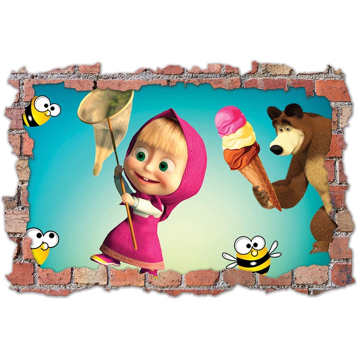 3D стикер Digital Ascend Masha and Bear, 60x90cm