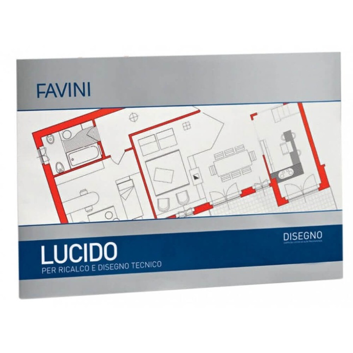 Bloc Format A3 pentru Desen FAVINI, 10 File, 75 g/m², Hartie Alba