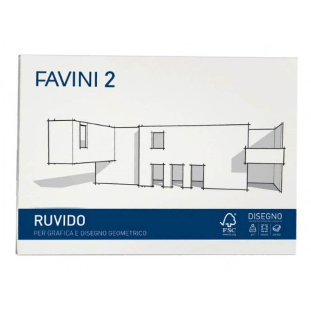 Bloc Format D4 pentru Desen FAVINI, 20 File, 220 g/m², Hartie Alba