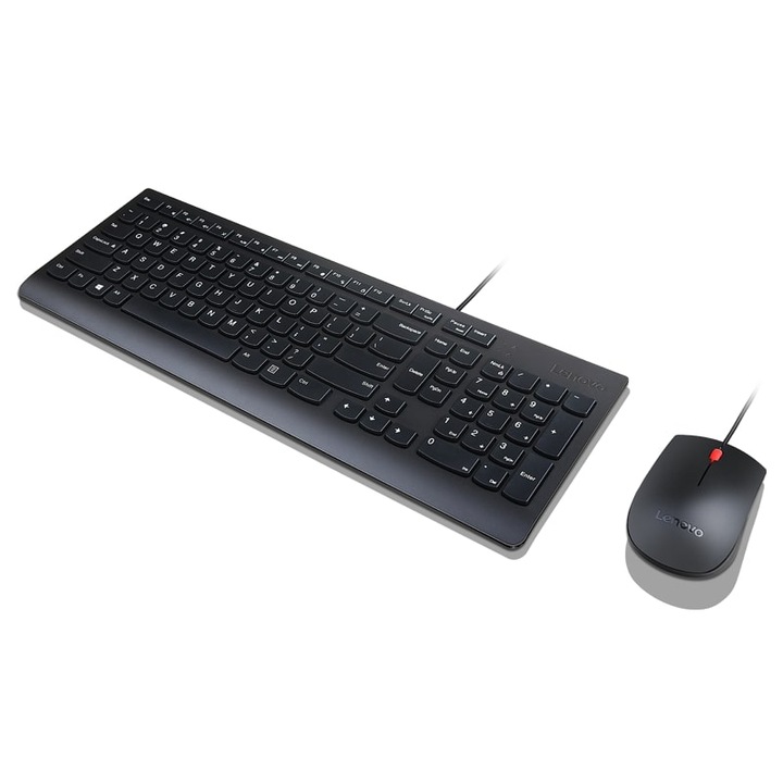 Комплект клавиатура и мишка Lenovo Essential, Черен