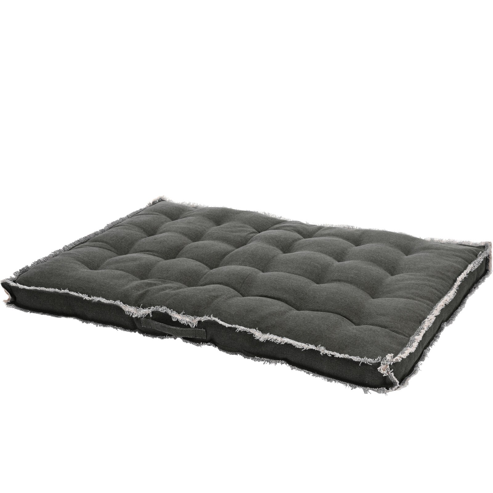 Perna sezut canapea din paleti, cu franjuri, 120X80X8CM, husa 100% bumbac, antracit