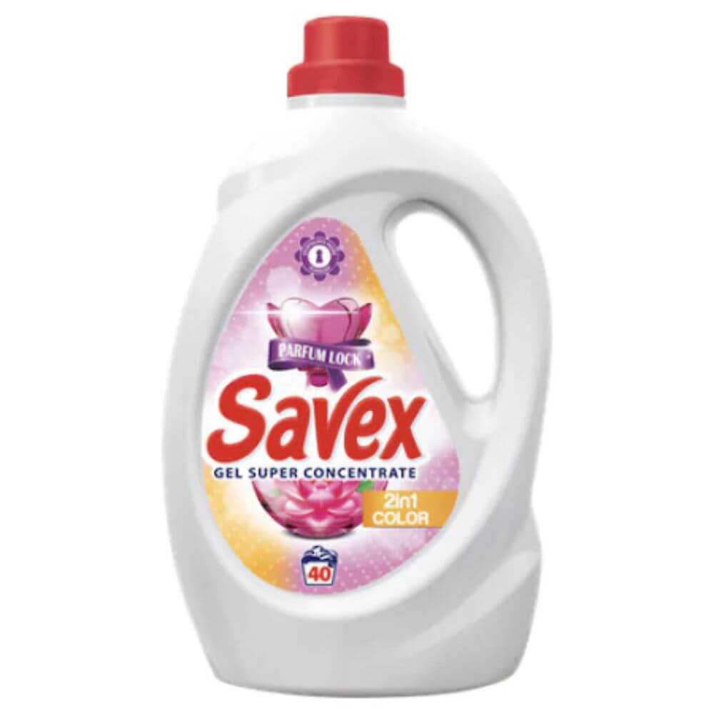 Detergent de Rufe Lichid SAVEX 2 in 1 Parfum Lock Color, 2.2L, 40 Spalari