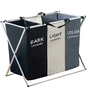 Cos de rufe cu 3 compartimente, Quasar & Co., cadru aluminiu, 62 x 34 x 56 cm Cos de rufe cu 3 compartimente, Quasar & Co., cadru aluminiu, 62 x 34 x 56 cm