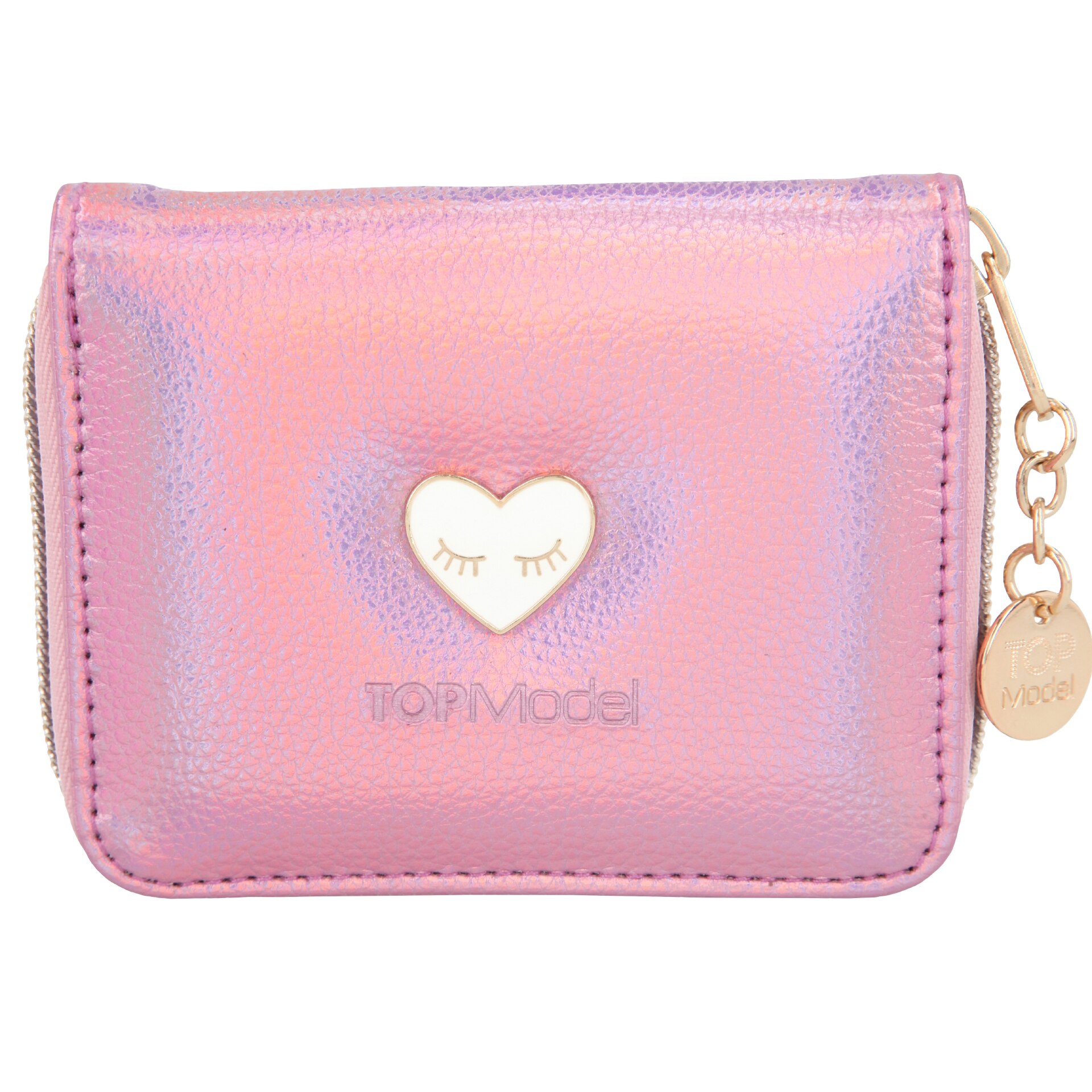 Portofel roz cu fermoar Top Model Glamshine 10658