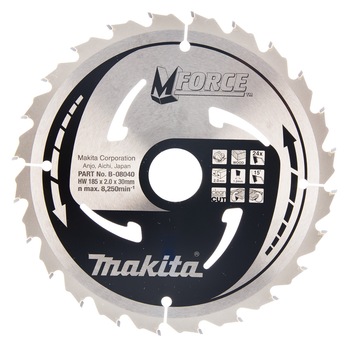 Panza Circular MFORCE pentru lemn 185X30X1,2 mmX24TH Panza Circular MFORCE pentru lemn 185X30X1,2 mmX24TH