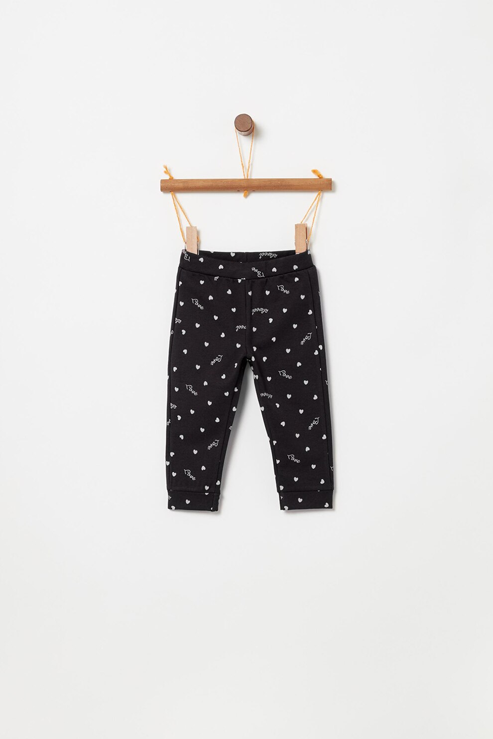 OVS, Colanti cu model text si inimi, Negru/Alb