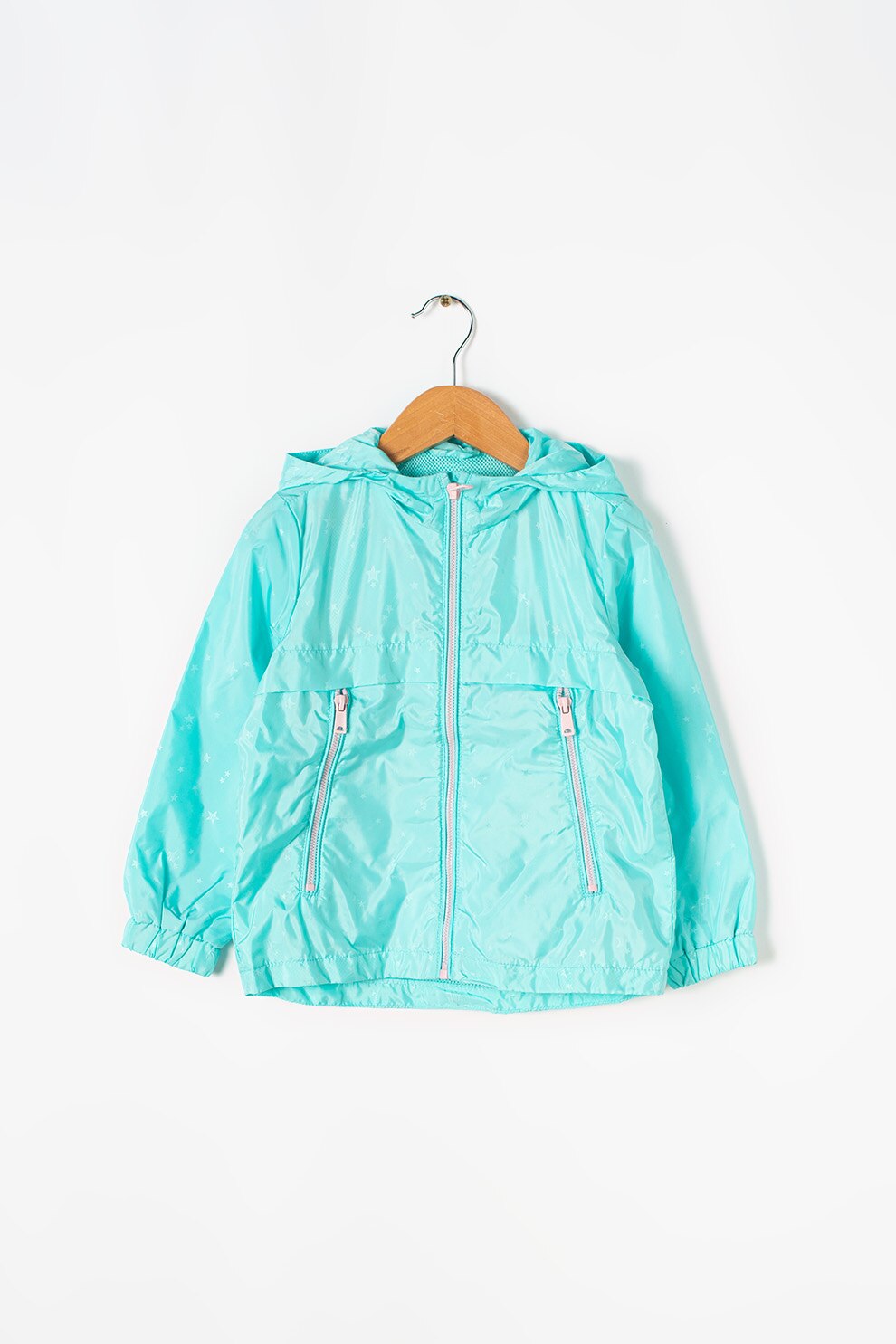 OVS, Jacheta cu gluga si stele, Albastru aqua