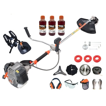 Set motocoasa profesionala 7.2 CP, WOLFSON® TRX-720, 52CC, 12 accesorii, ham profesional, 3 sticle ulei motor 2T rosu Set motocoasa profesionala 7.2 CP, WOLFSON® TRX-720, 52CC, 12 accesorii, ham profesional, 3 sticle ulei motor 2T rosu