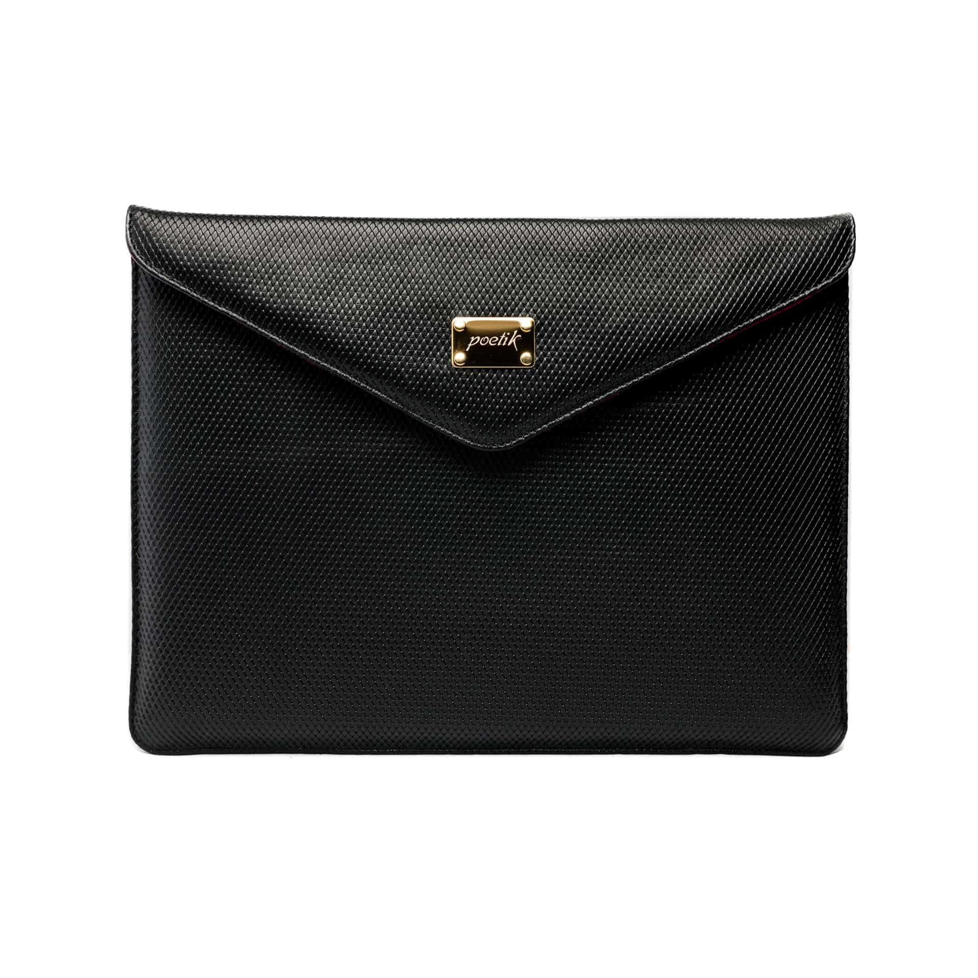 Husa iPad/MacBook Air Pro 13'', Poetik, Piele Naturala, Negru