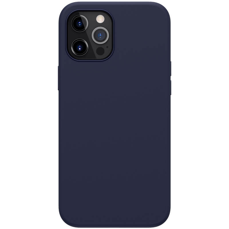 Husa silicon mat albastru, si interior de microfibra pentru Apple iPhone 12 Pro Max (6.7) – Nillkin Flex Case Pro