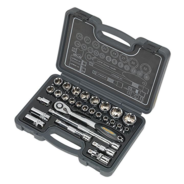 Trusa chei tubulare, actionare 1/2”, 28 piese, Sealey