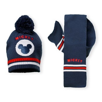 Caciula si fular mickey, Blue Caciula si fular mickey, Blue