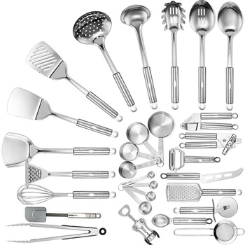 Set 29 ustensile de bucatarie din otel inoxidabil, Vivo, VIV-UTEN-29 Set 29 ustensile de bucatarie din otel inoxidabil, Vivo, VIV-UTEN-29