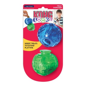 Set 2 jucarii pentru caini Lock-it, Kong, Verde/Albastru Set 2 jucarii pentru caini Lock-it, Kong, Verde/Albastru