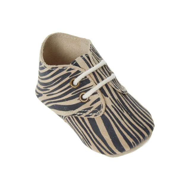 Botosei XQ Piele Naturala, model animal print zebra, 12-18 luni
