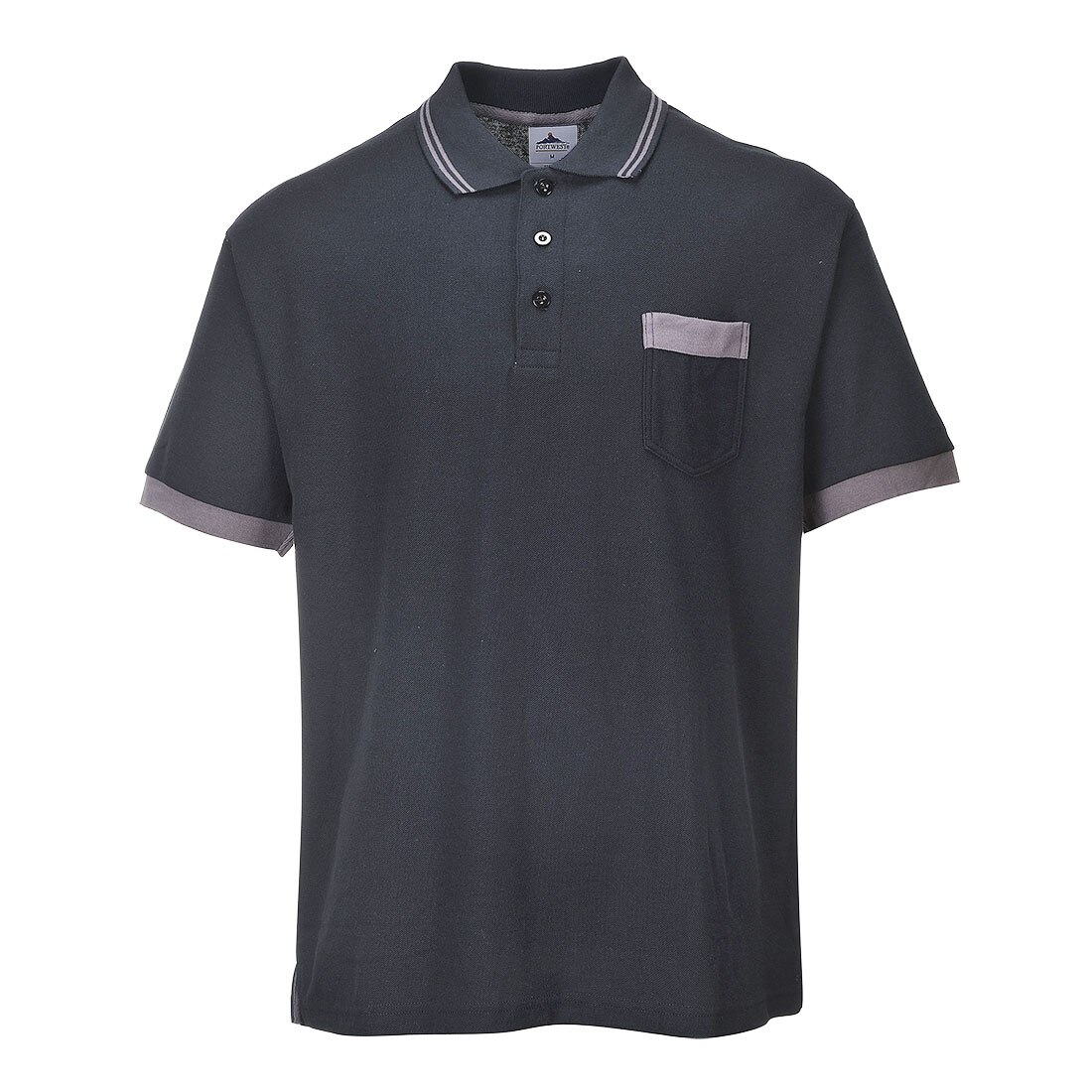 Tricou Polo Portwest Texo Contrast , Large , Negru