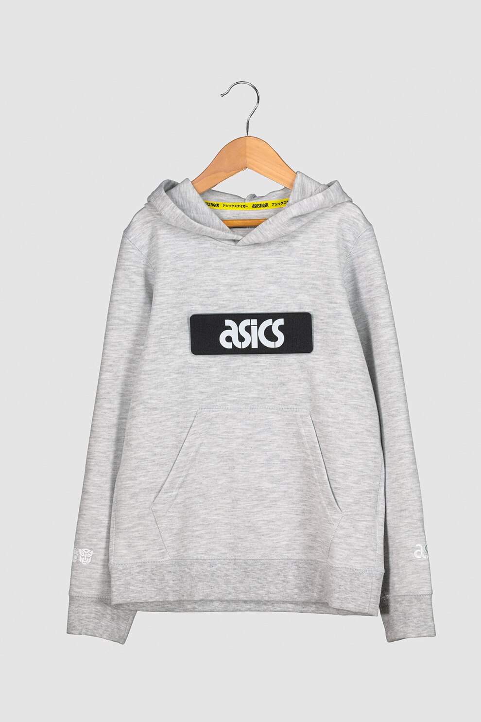 Asics, Hanorac cu buzunar kangaroo, Gri melange