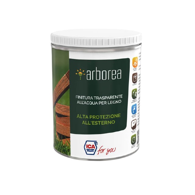 Lac transparent mat pe baza de apa, ICA Arborea, Cedru, 2.5 L