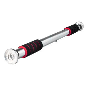 Bara tractiuni cu fixare pe tocul usii Iso Trade, 5244, Reglabila 83-130 cm, Otel, Argintiu/Rosu/Negru Bara tractiuni cu fixare pe tocul usii Iso Trade, 5244, Reglabila 83-130 cm, Otel, Argintiu/Rosu/Negru