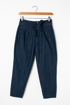 Liu Jo, Blugi mom fit din material chambray, Albastru inchis Liu Jo, Blugi mom fit din material chambray, Albastru inchis