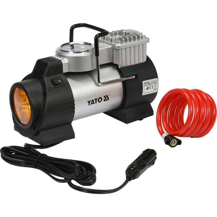 Компресор за гуми Yato, LED светлина, 180 W, 10 bar, 40 L/min